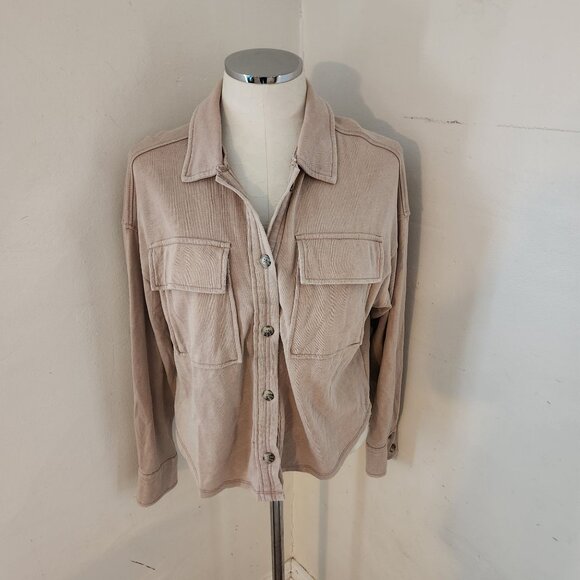 No‎ Boundaries Beige Shacket Junior's Size M - Picture 1 of 5